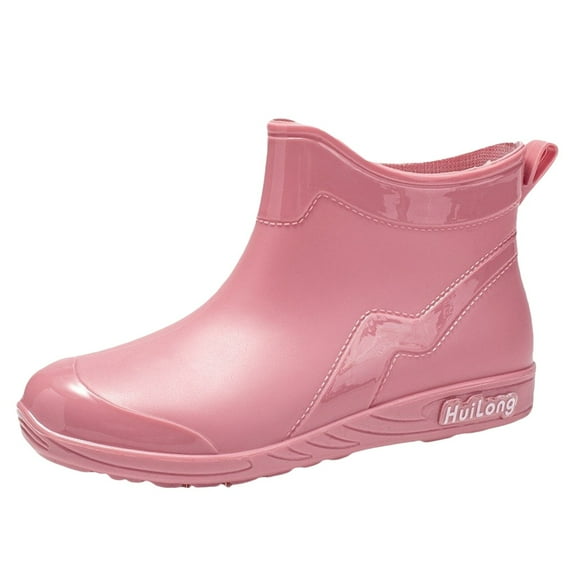 LIJCC Women's Rubber Boots for Gardening Fishing Boating Camping Women's Slip-On Footwear Rubber Camp Booties Outdoor Rain Shoe for Gardening