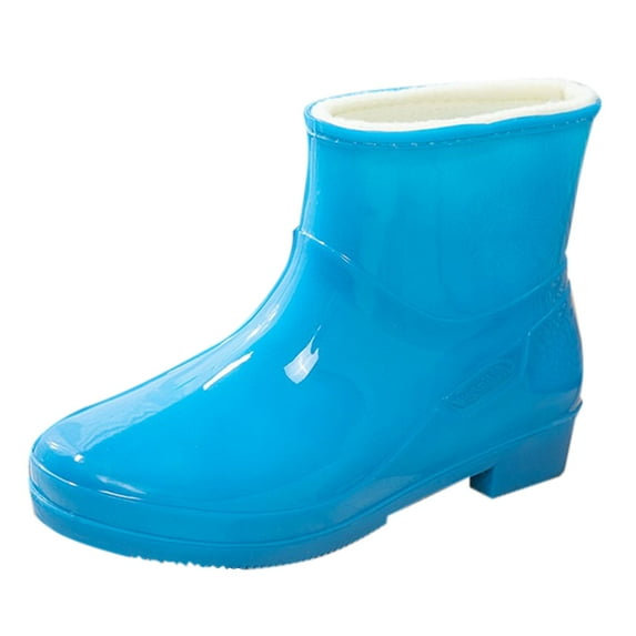 LIJCC Women's Short Ankle Rain Boots Lightweight Rain Boots Rubber Water Proof Booties Non Slip Warm Rubber Shoes Rain Boots with Comfy Insoles for Outdoor