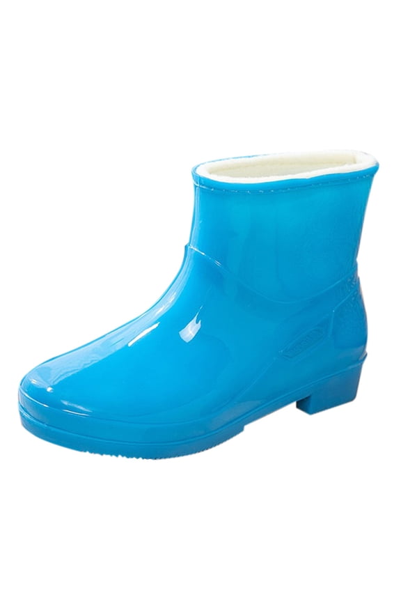 Women's Short Ankle Rain Boots Lightweight Rain Boots Rubber Water Proof Booties Non Slip Warm Rubber Shoes Rain Boots with Comfy Insoles for Outdoor