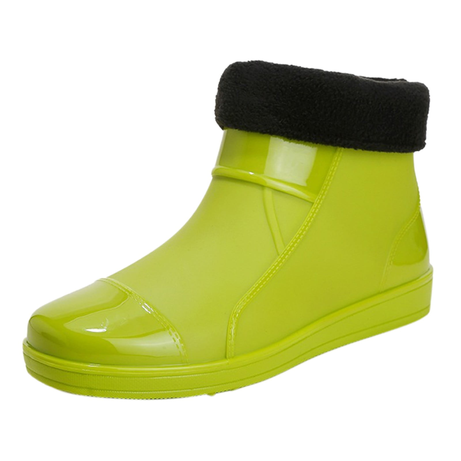 LIJCC Women's Short Rain Boots Rubber Water Proof Garden Boots Elastic ...