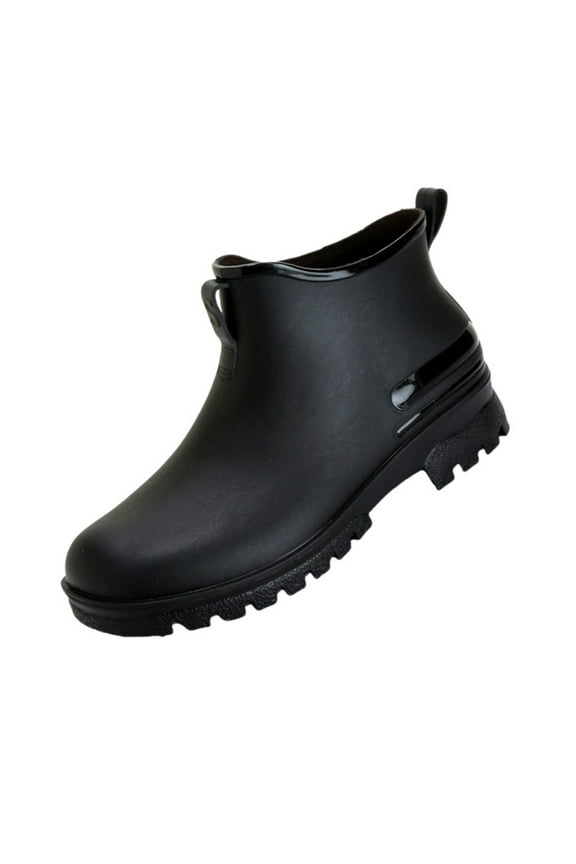 Women's Short Rubber Rain Boots Short Rain Boots for Womens Ankle Rainboot Slip on Garden Boot Ladies Rubber Outside Work with Comfort
