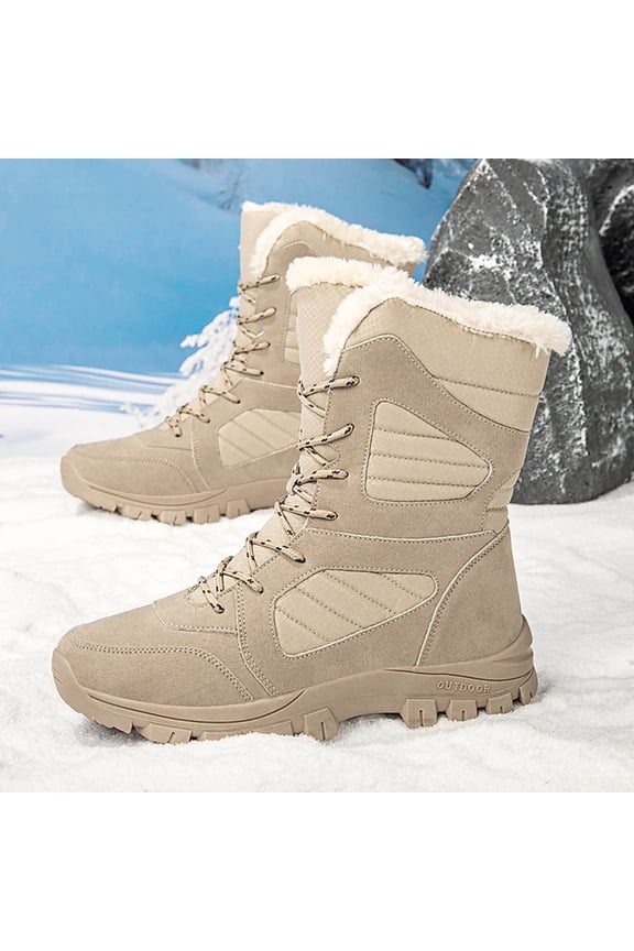 Women's Winter Light Warm Insulated Comfy Non-Slip Platform Mid-calf Boots Waterproof High Top Snow Boots Outdoor Cold Weather Outdoor Boots