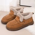 thumbnail image 1 of LIJCC Women's Winter Shoes Flat Insulated Fluffy Trendy Buckle Slip on Ankle Low Heel Cute Suede Work Office Snow Boots Warm Faux Fur Lined Ankle Booties Plush Slip On Outdoor Shoes, 1 of 8