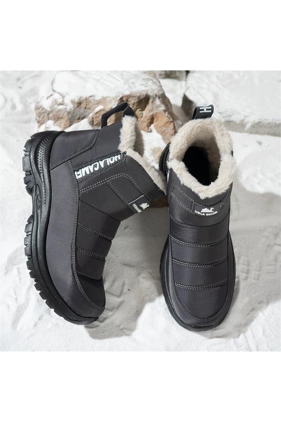 Women's Winter Snow Boots Fur Lined Warm Ankle Boots Zipper Closure Waterproof Outdoor Boots Waterproof Insulated Mid-Calf Booties Shoes for Outdoor