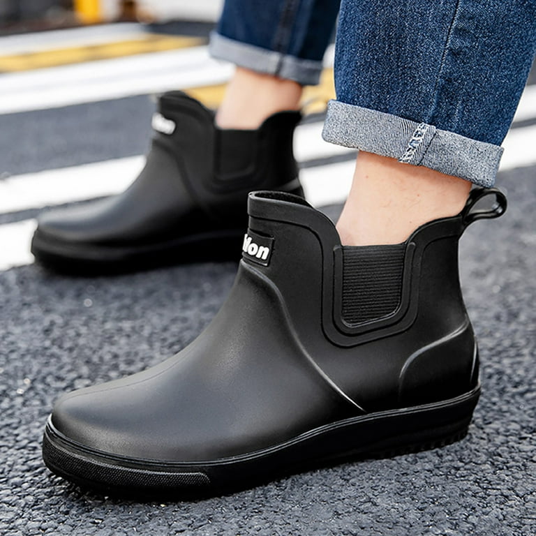 LIJCC Womens Ankle Rain Boots Anti-Slip Thick Sole Short Boot
