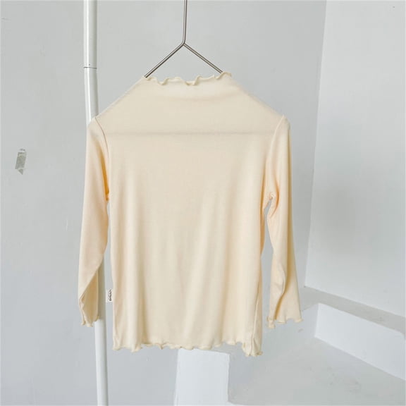 LIJCC Womens Mock Neck Long Sleeve Soft Stretchy Plain Shirts Ruffle Hem Tee Lace Loose Casual Shirt Top Base Layer Thermal Underwear Fashion Tops