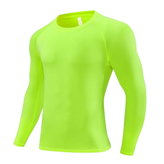 LIJCC Youth Boys Compression Shirt Kids Long Sleeve Sports Undershirt Girls Quick Dry Athletic Base Layer(Green,7-8 Years)