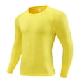 thumbnail image 1 of LIJCC Youth Boys Compression Shirt Kids Long Sleeve Sports Undershirt Girls Quick Dry Athletic Base Layer(Yellow,9-10 Years), 1 of 9