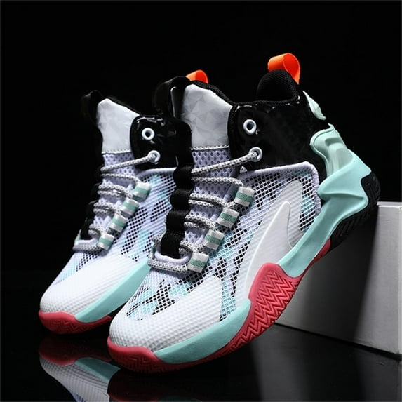 LIJCC Youth Boys Girls Basketball Shoes High Top Lightweight Volleyball Sneakers Fashion Comfort Non-Slip Footwear Kids Sneakers Boys Basketball Shoes Non-Slip Footwear