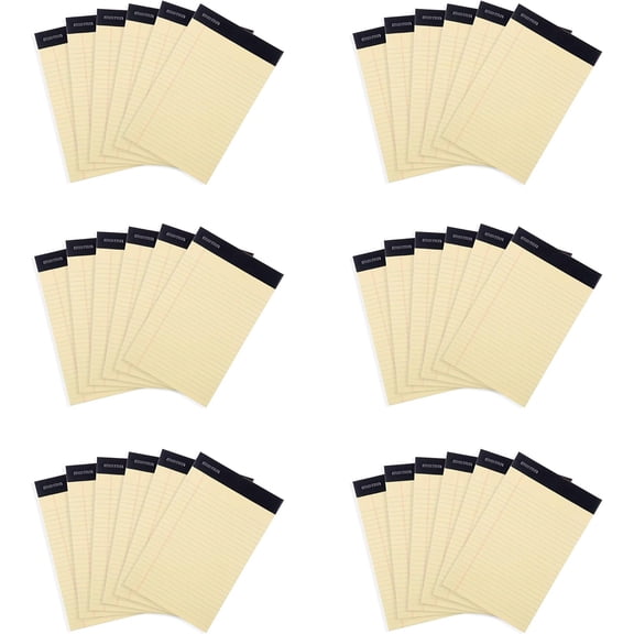 LIKAFU 5x8" Narrow Ruled, Canary Yellow, 36-Pack (6x6 Pads) - Smooth Tear-Out Sheets