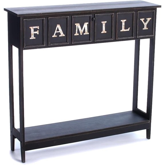 LIKAFU Galvanized Metal Console Table - Family Black, Entryway Accent with Storage