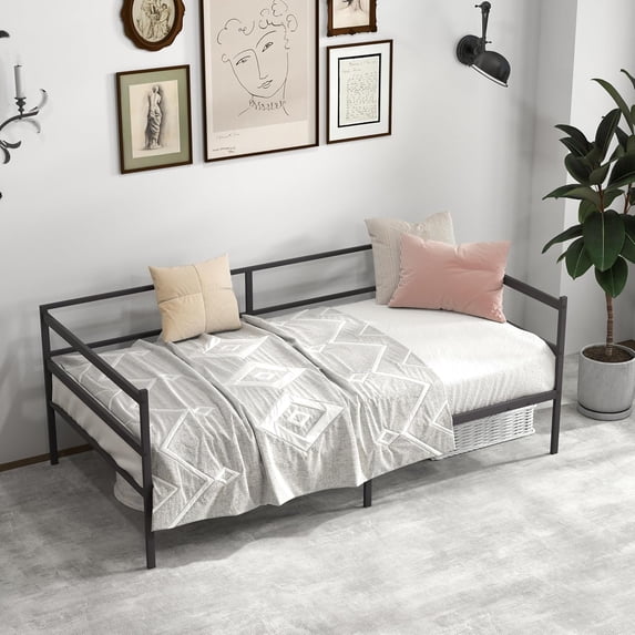 LIKAFU Twin Daybed Frame, Heavy-Duty Steel Sofa Bed, Platform Mattress Foundation, Multifunctional Day Bed for Living & Guest Room