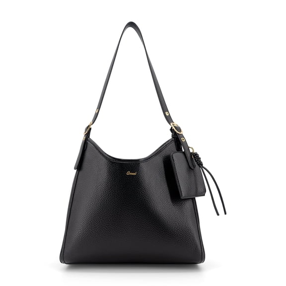 LIKE DREAMS Amrose Tote Bag for Women, Vegan Leather Large Shoulder Handbag with Zipper and Magnetic Closure, Black
