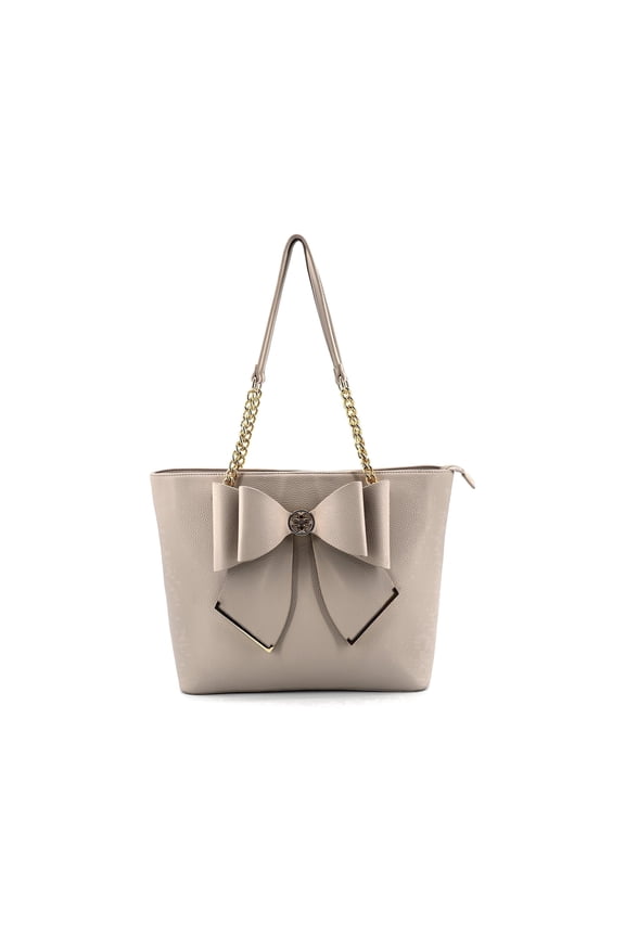 Everyday Rebel Bow Large Tote Bag-Beige