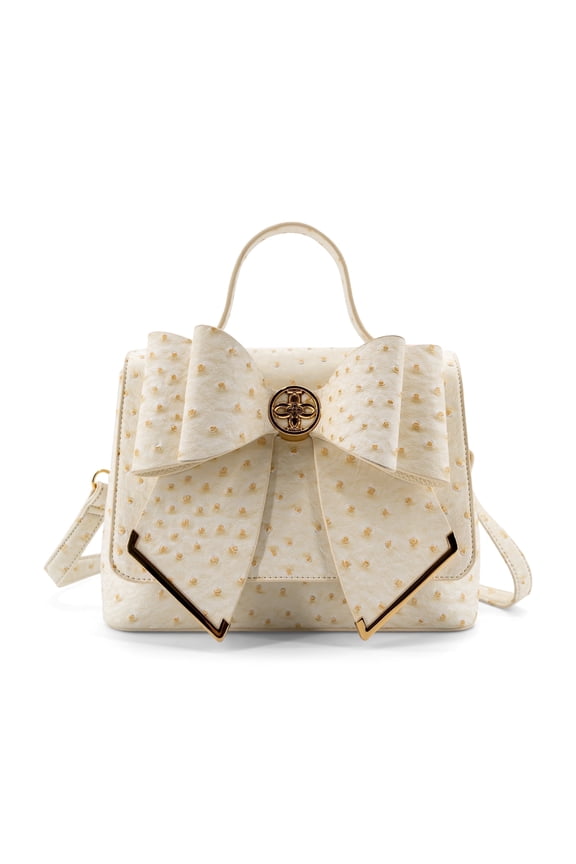 Linda Bow Crossbody Bag, Ivory