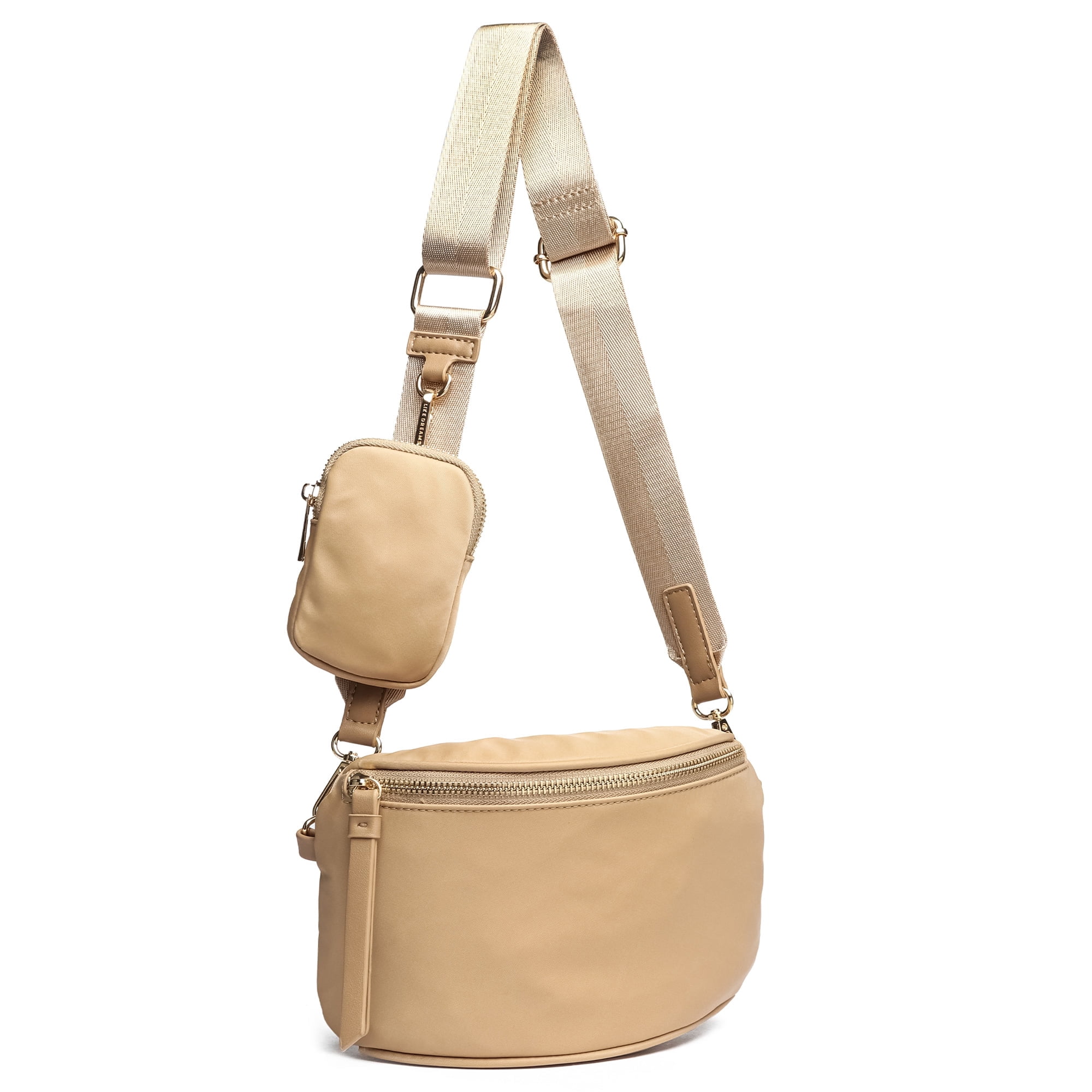 LIKE DREAMS Out-of-Norm Fanny Pack with Detachable Pouch, Nude