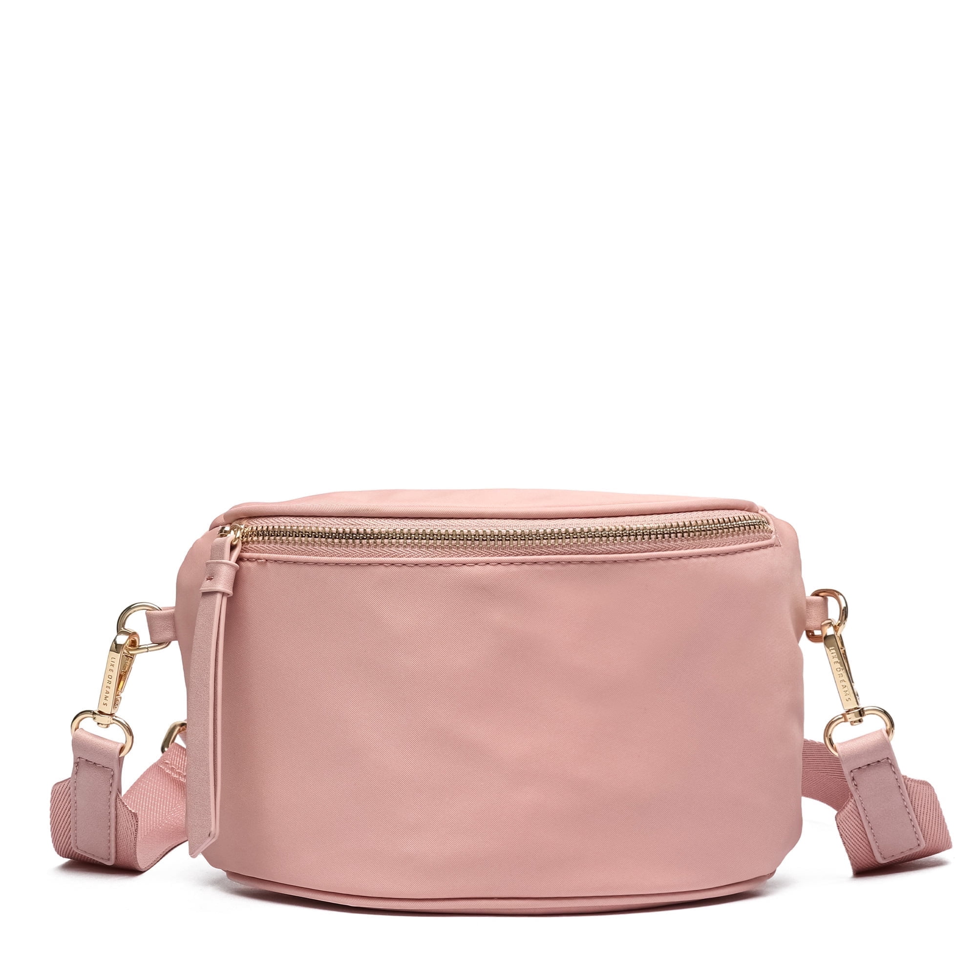 LIKE DREAMS Women's Small Lightweight Nylon Fanny Pack Detachable Pouch Crossbody Bag, Blush