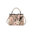 thumbnail image 1 of LIKE DREAMS Violette Vegan Leather Floral Print Crossbody Satchel Bag - Beige, 1 of 6