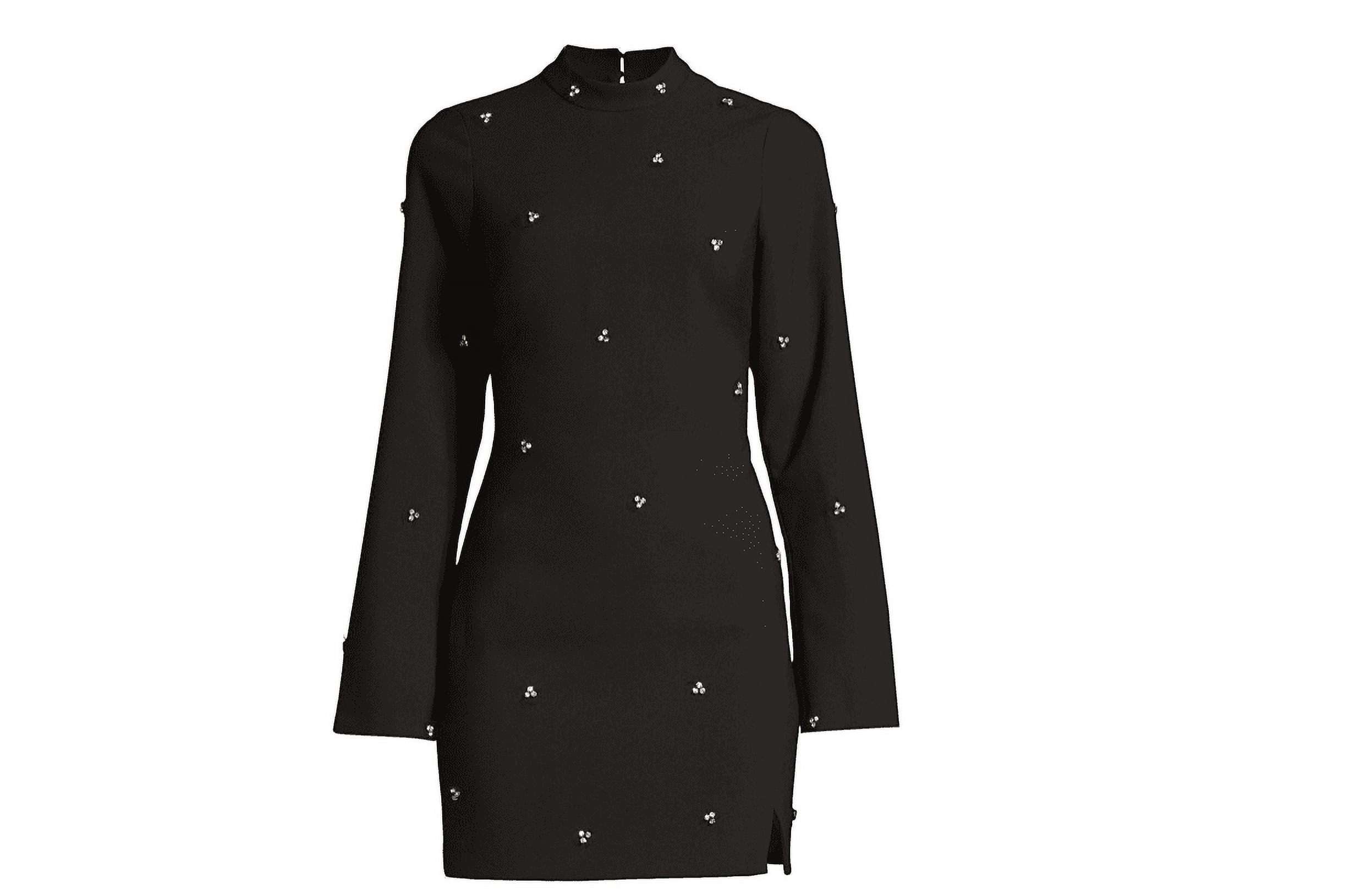 black above the knee dress Black V Neck Short Sleeves Bodycon Above Knee Dress For Party Wear main image 1