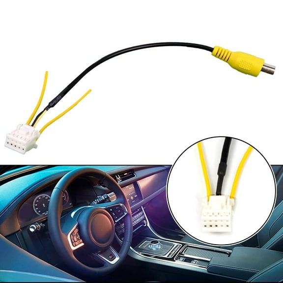 LIKEM 10Pin Rear View Backup Camera Cable Adaptor RCA For Car Stereo Radio DVD