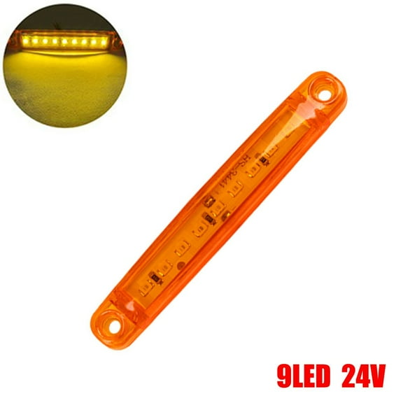 LIKEM 1pc 24V 9 LED Auto Side Marker Indicator Lights Car External Lights Tail Light, yellow