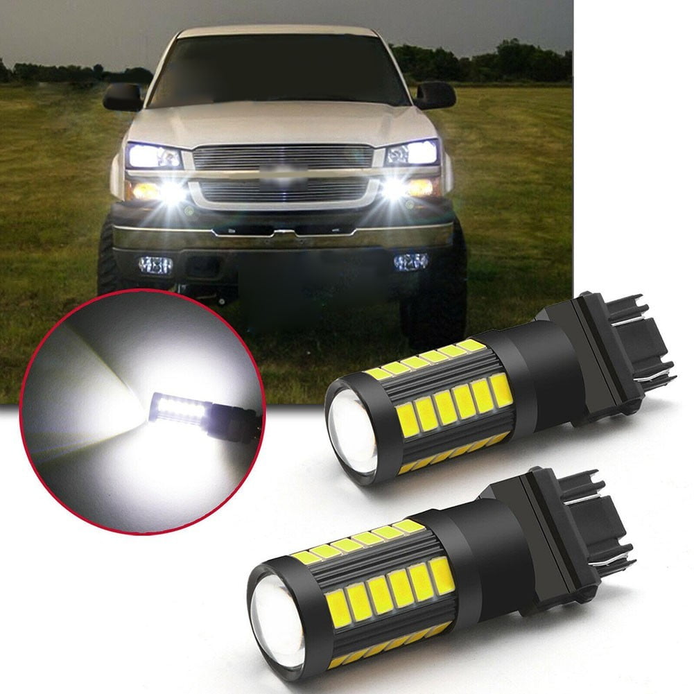 LIKEM 2Pcs 3157 White LED Bulbs Daytime Running Light DRL for Chevy Silverado 1500