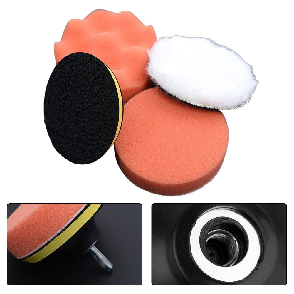 LIKEM 4in Gross Polishing Buffing Pad Kit Tool with Drill Adapter Car Polisher Buffer
