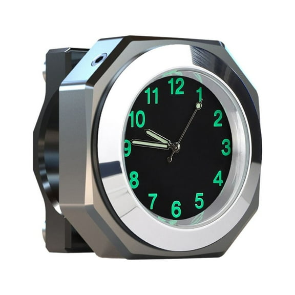 LIKEM Aluminum Alloy Motorcycle Clock Waterproof Mount Quartz Clock Watch Luminous, white