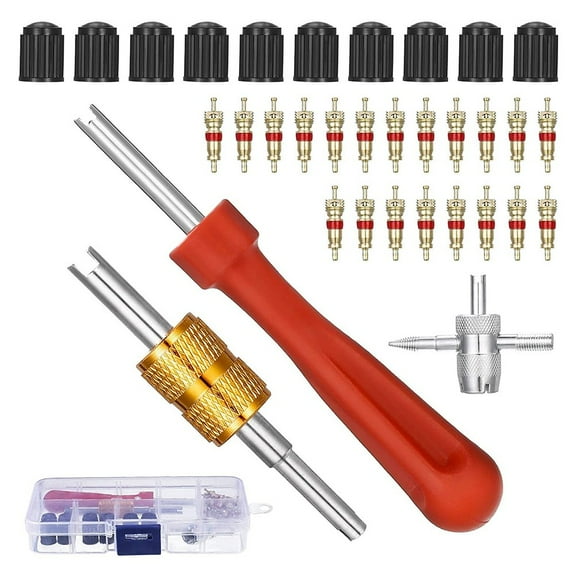 LIKEM Car Slotted Handle Tire Valve Stem Core Remover Screwdriver Repair Tools Kit