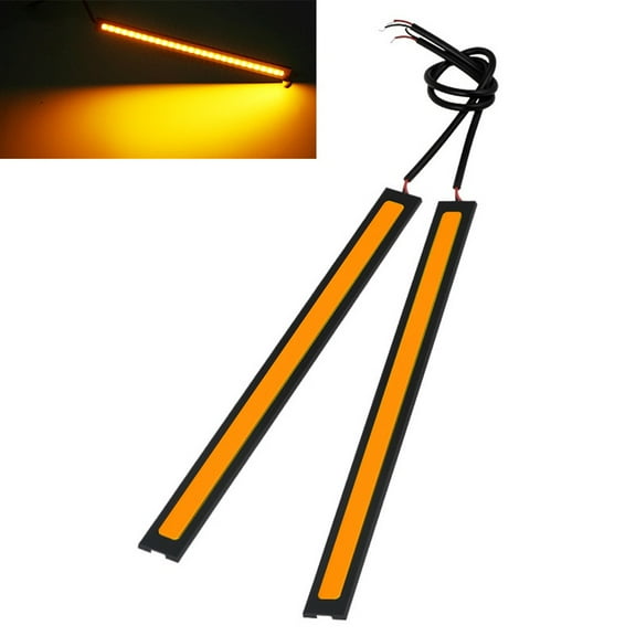 LIKEM DC 12V 17cm Super Bright LED Car COB Lights DRL Fog Driving Running Lamp, Yellow light