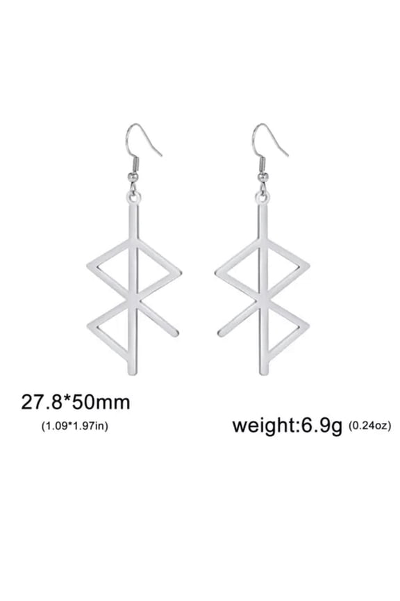 LIKGREAT Geometry Stainless Steel Drop Earrings for Women Gold Color Viking Rune