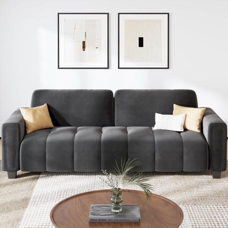 LIKIMIO 80.7" Modern Sofa Couch , Couches with Extra Deep Seats, 3 Seater Sofa, Comfy Armrests, Oversized Loveseat for Living Room Apartment Lounge , Grey