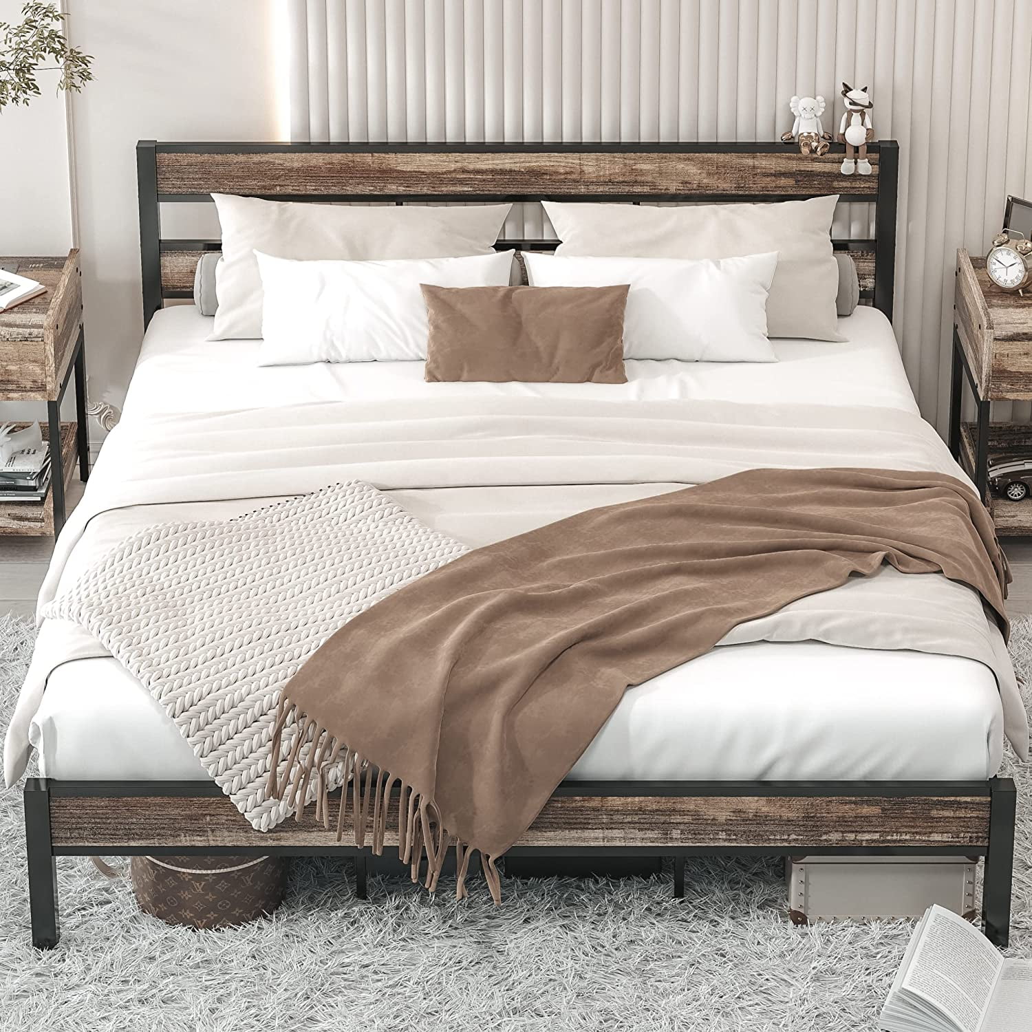 LIKIMIO California King Bed Frames Easy Assembly Noise Free No