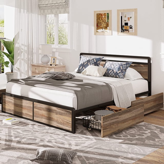 LIKIMIO Queen Storage Bed Frame