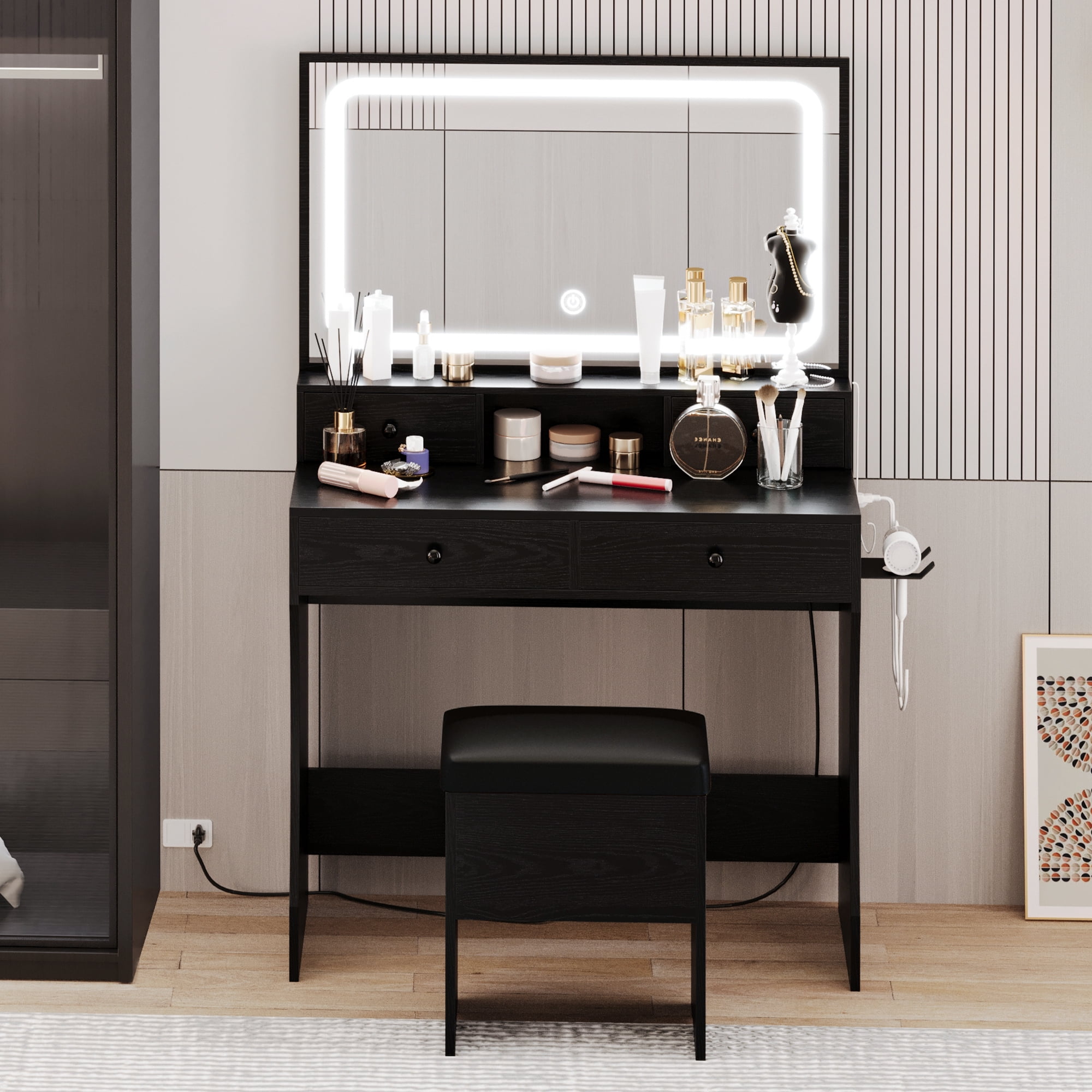 https://i5.walmartimages.com/seo/LIKIMIO-Vanity-Desk-with-LED-Light-Bedroom-Makeup-Table-with-4-Drawers-Black_4d7ae6ed-6f1f-4d0c-92f1-579cd08ab21c.2625b2f77a31cb825eec6ef27e2324c6.jpeg