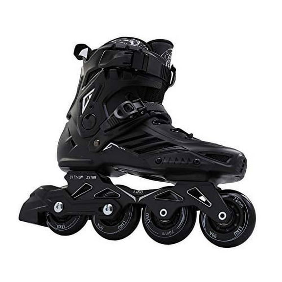 LIKU Fitness Professional Inline Roller Skates Women Men Adult Youth Black (Men 7,Women 8)