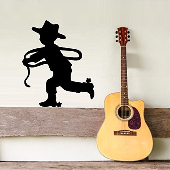 LIL COWBOY SILHOUETTE ~ WALL DECAL 19" X 23" LRG