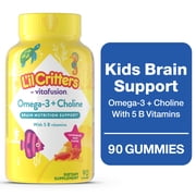 Lil Critters Gummy Vitamins Omega-3 + Choline for Brain Health Support, 90 Count
