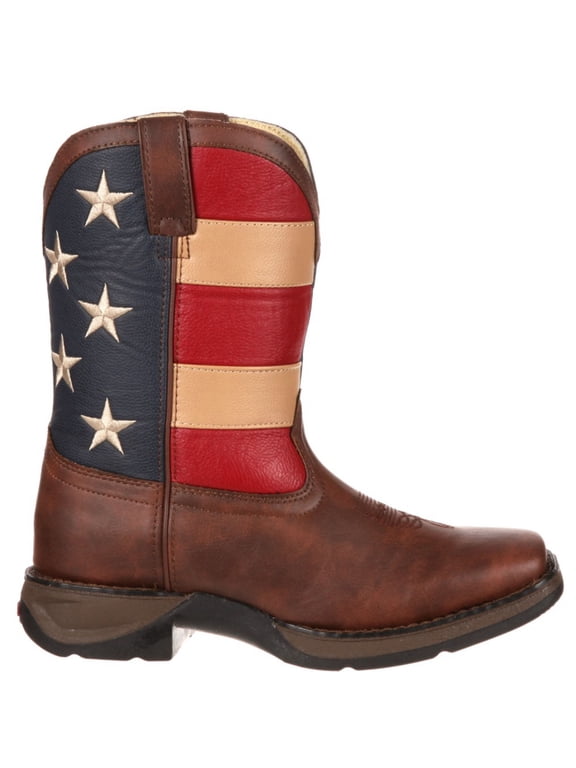 Lil' Rebel™by Durango® Kid's Patriotic Western Boot, Brown And Union Flag, Size 5(ME)