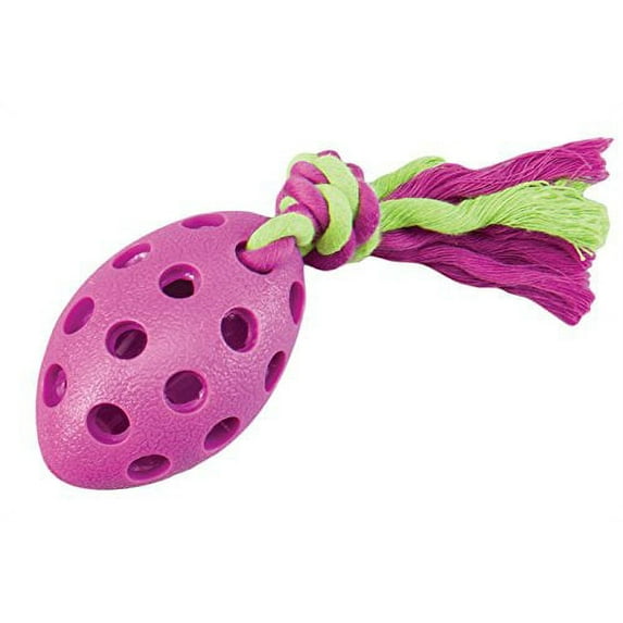 LIL SPOTS RUBBER AND ROPE DOG TOY