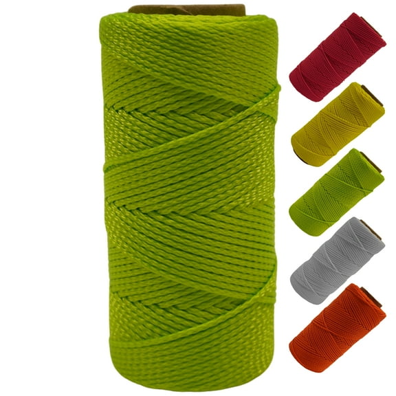 LILBURN ROPE CO. Nylon Mason Line #18 - Seine Twine for Brick Builder Construction - Level Plumb Guide Line - Neon Green 500 Foot Spool