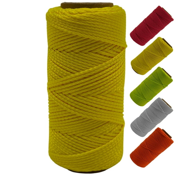 LILBURN ROPE CO. Nylon Mason Line #18 - Seine Twine for Brick Builder Construction - Level Plumb Guide Line - Neon Yellow 250 Foot Spool