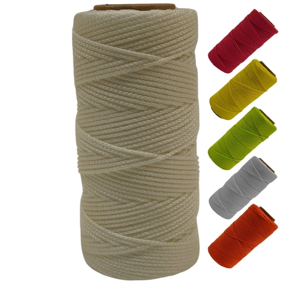 LILBURN ROPE CO. Nylon Mason Line #18 - Seine Twine for Brick Builder Construction - Level Plumb Guide Line - White 500 Foot Spool