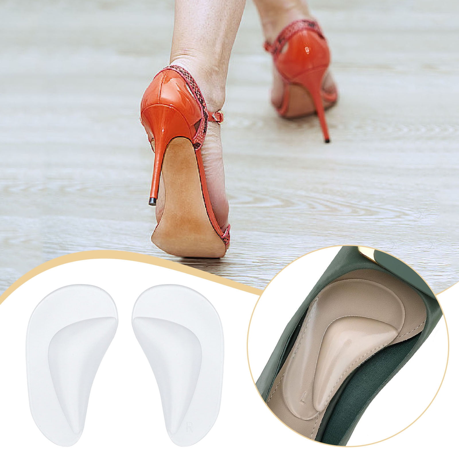 Gel Arch Support Cushions for Men Women, Shoe Insoles for Flat