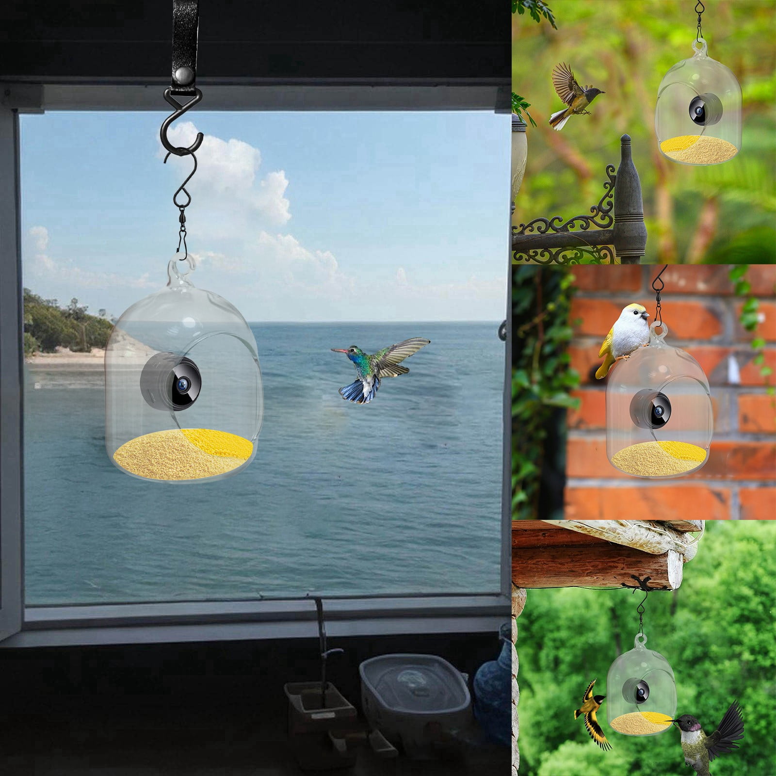 LILELIS New Feeder Stake Pole Bird Feeder With Camera 1080P Night