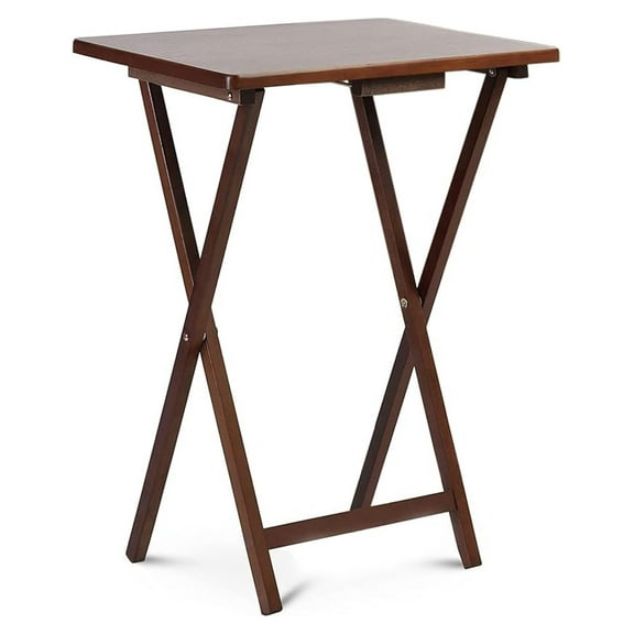 LILEYI 2-Pack Folding TV Tray & Table, Multifunctional Foldable Set for Eating, Honey Oak
