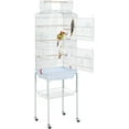 thumbnail image 1 of LILEYI 64-inch Open Play Top Bird Cages for Parakeets Cockatiels Finches Lovebirds Canaries Conures Budgies Parrot Birdcage w/Detachable Rolling Stand, White, 1 of 9
