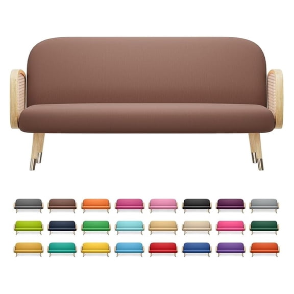 LILEYI Futon Cover Slipcover Armless Sofa Cover Furniture Protector Without Armrests Slipcover Soft with Elastic Bottom Queen Size 60"x80"x6" Coffee