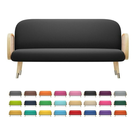 LILEYI Futon Cover Stretch Soft Armless Sofa Slip Cover Protector for Sofa Bed Without Armrests Queen Size 60"x80"x6" Black