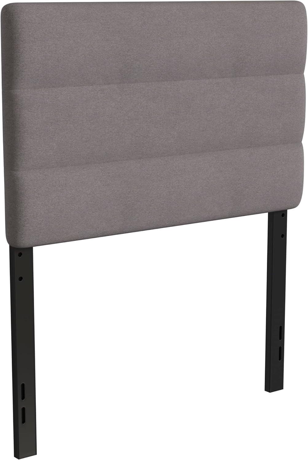 LILEYI Gannon Twin Headboard - Gray Fabric Upholstery - Adjustable ...